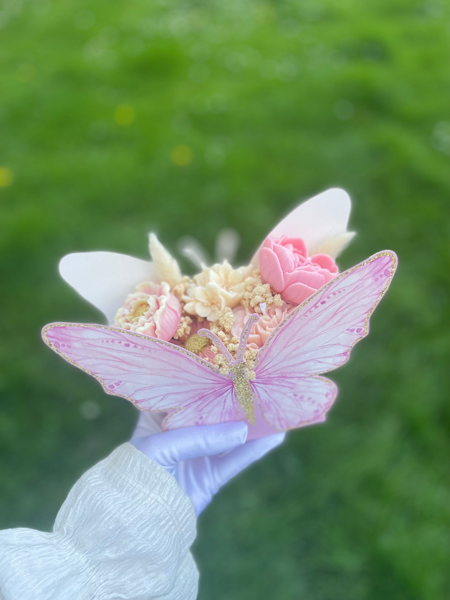 Bouquet papillon rose