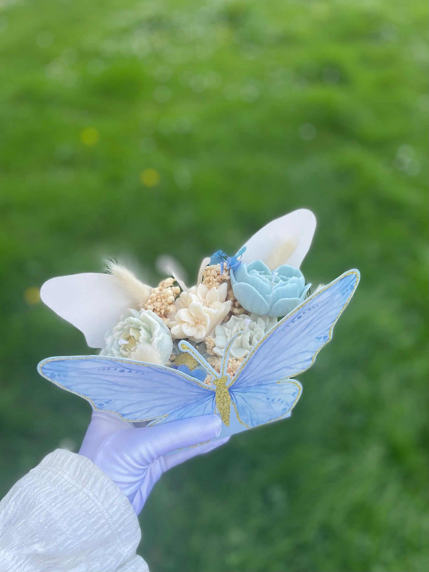 Bouquet papillon bleu