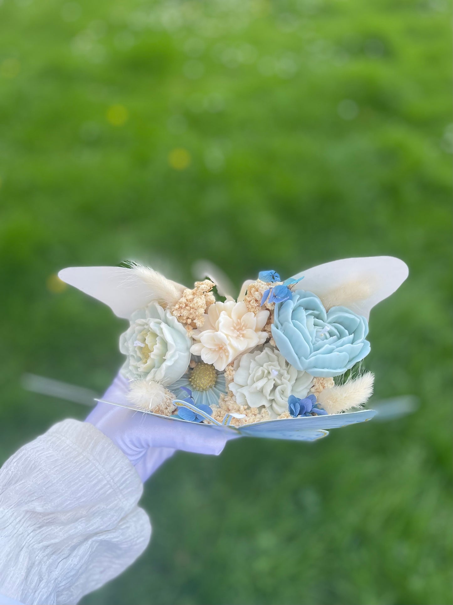Bouquet papillon bleu