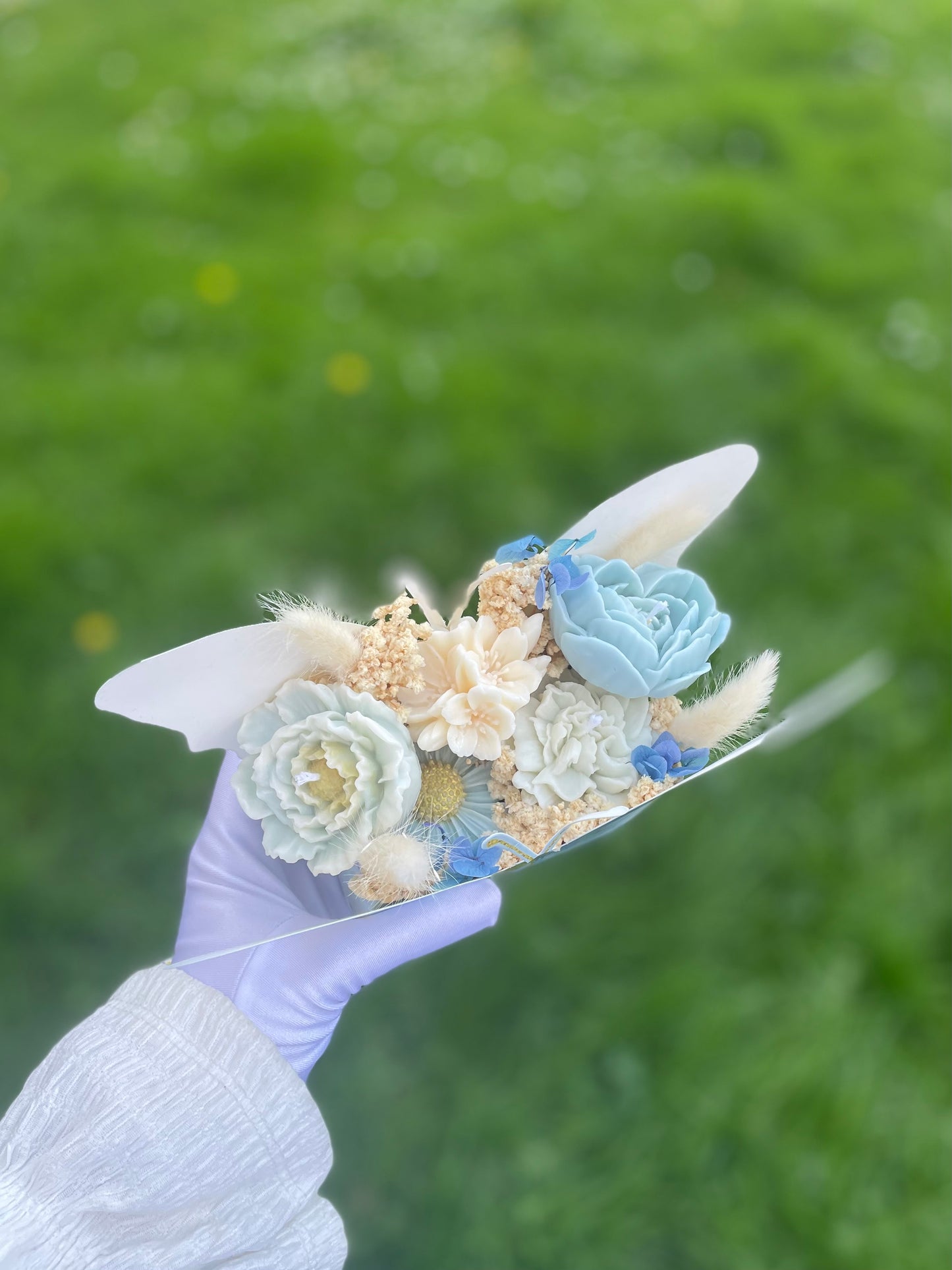 Bouquet papillon bleu