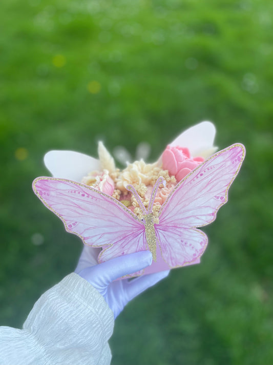 Bouquet papillon rose